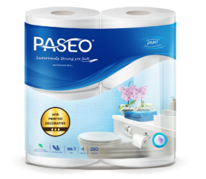 Giấy vệ sinh Paseo 4 cuộn 3 lớp (có in) 