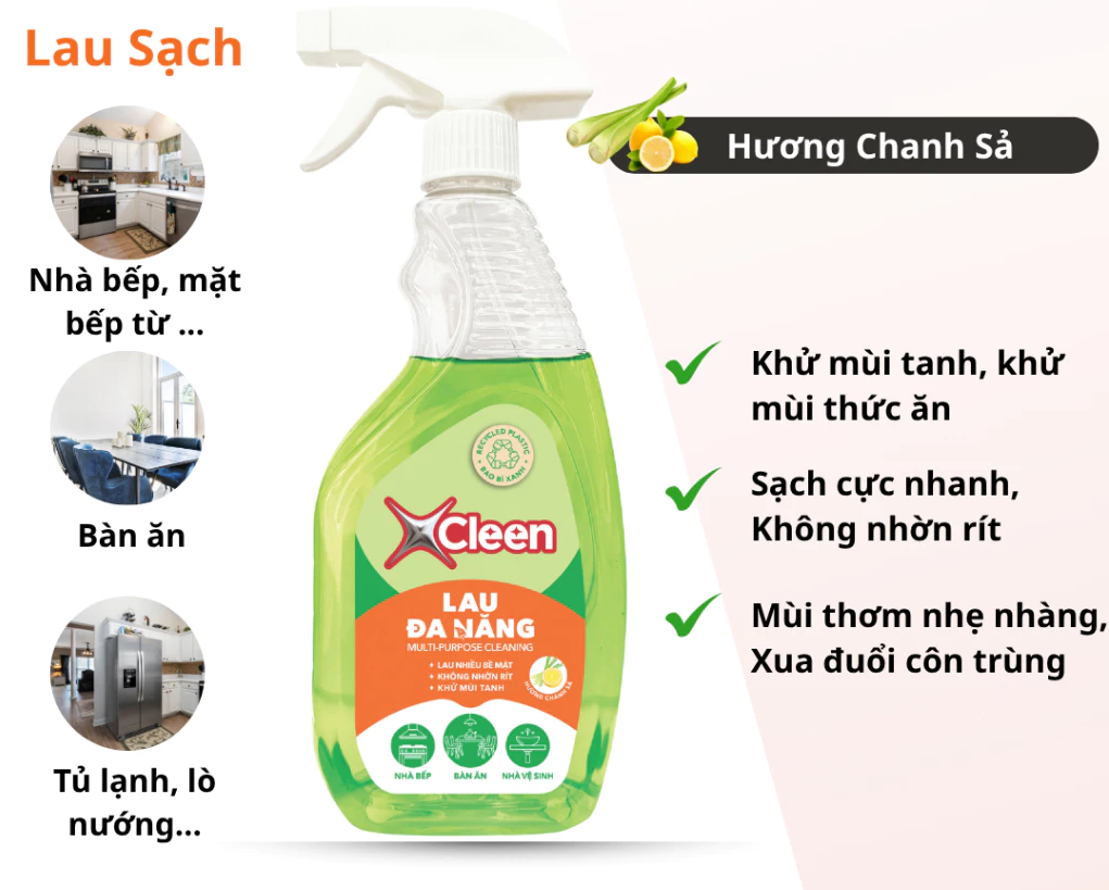  Xịt Đa Năng XCleen hương chanh sả 520ml 