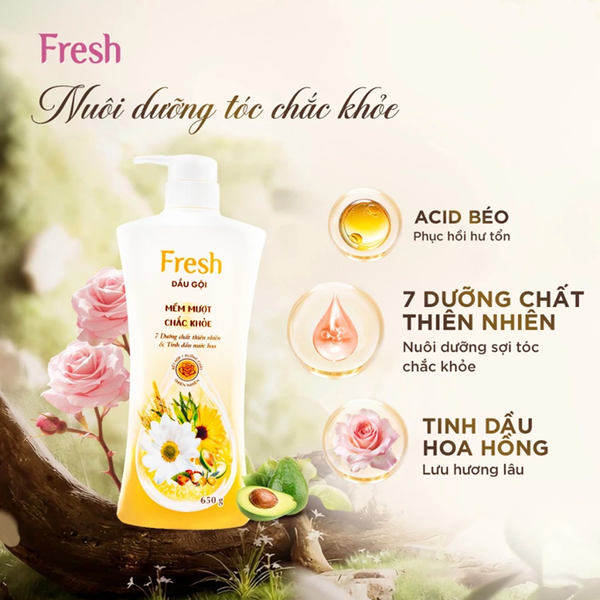  Dầu Gội FRESH Thiên Nhiên Giúp Tóc Chắc Khỏe Mềm Mượt 650g/chai 