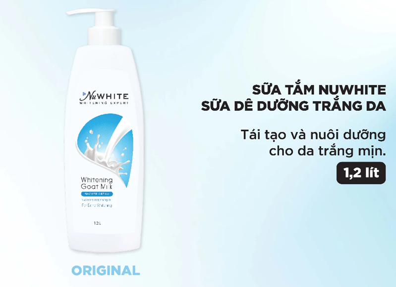  Sữa tắm dưỡng trắng NuWhite chai 1.2L - Cấp ẩm sâu, dưỡng trắng tự nhiên 