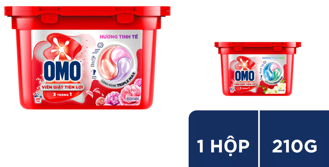  Hộp Viên Giặt Tiện Lợi OMO 210g 