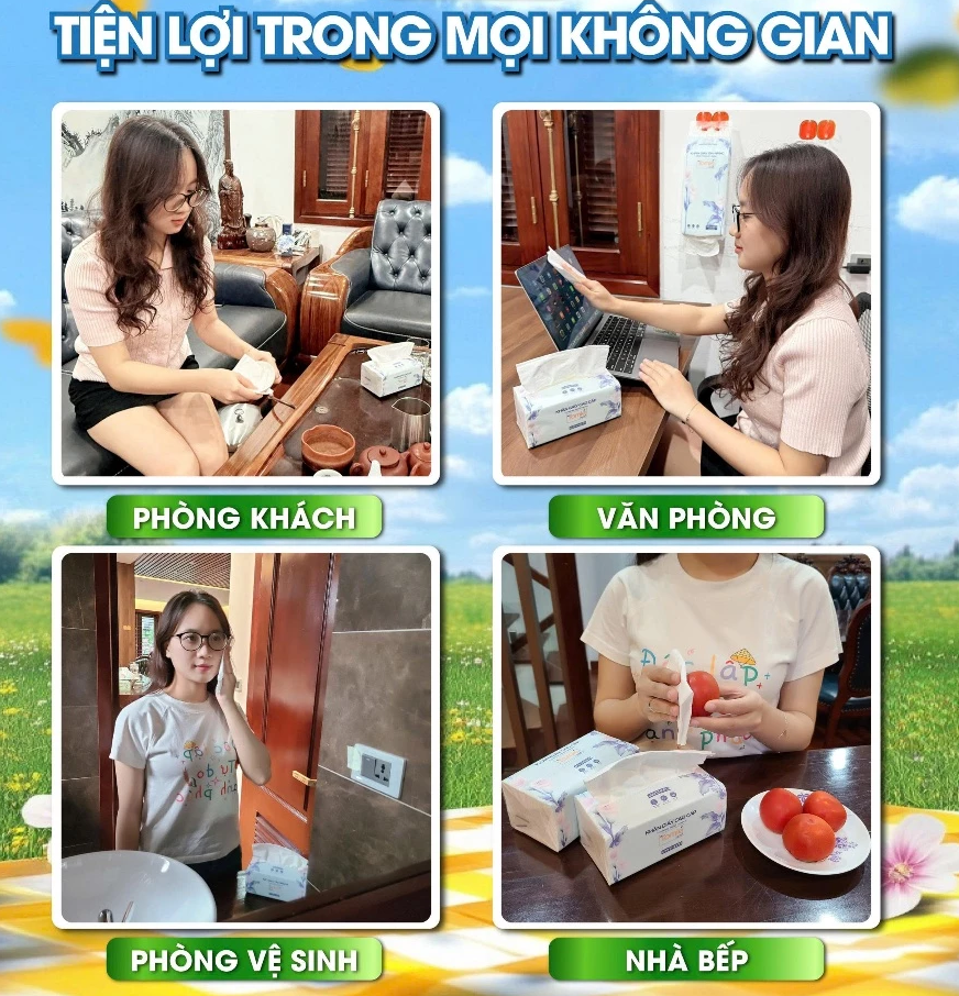  Giấy Ăn Để Bàn TOMIE Cao Cấp 5 Lớp Giấy Lau Mặt Lau Tay Không Bụi Dai Mịn Thấm Hút Tốt An Toàn Mẹ & Bé 175x155mm 