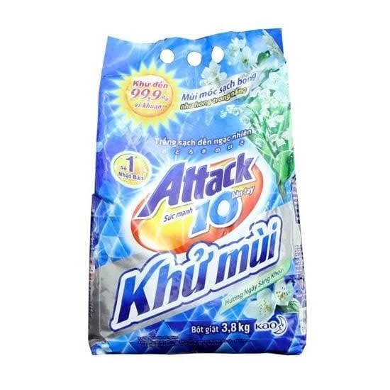  Bột giặt Attack Khử Mùi Anh đào/ Sàng khoái 3.8 kg 