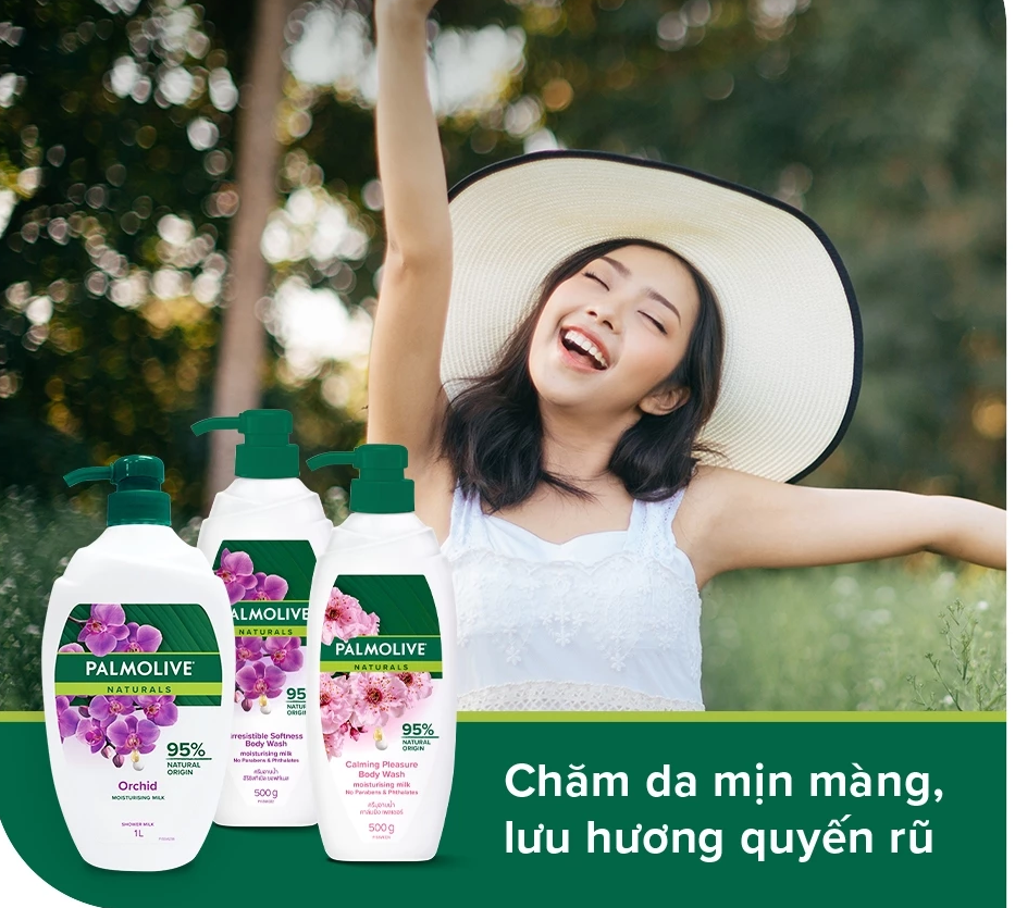  Sữa tắm Palmolive chiết xuất Sữa và Hoa Phong Lan Đen 1L 