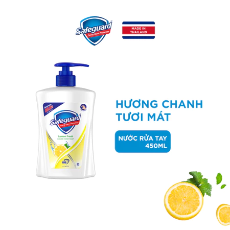  Nước Rửa Tay SAFEGUARD Sạch 99,9% Vi Khuẩn & Dịu Nhẹ Cho Da - Chai 450ML -Thái Lan 