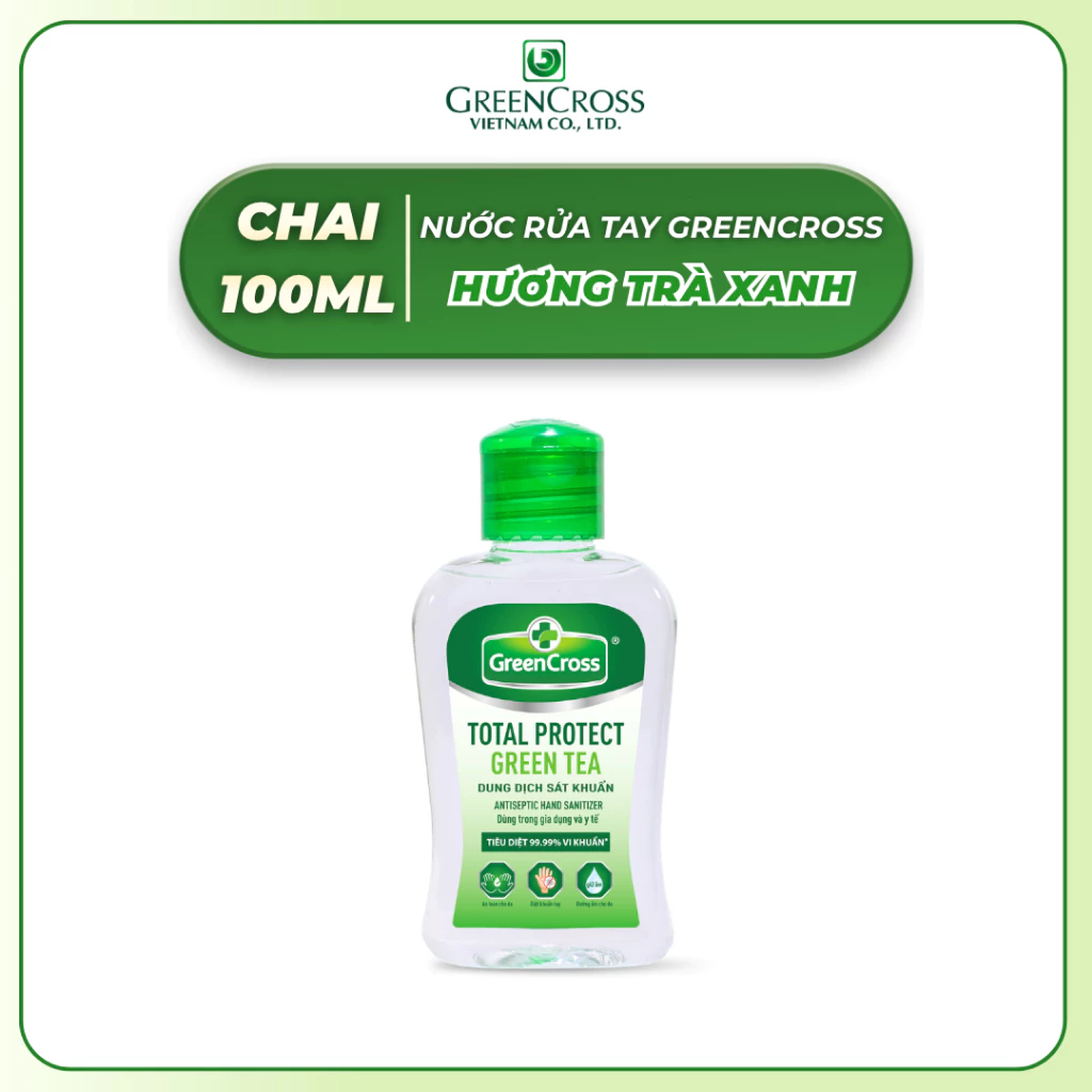  Nước Rửa Tay Khô Green Cross 100ml Chính Hãng – Diệt Khuẩn 99,9%, Sạch Nhanh 