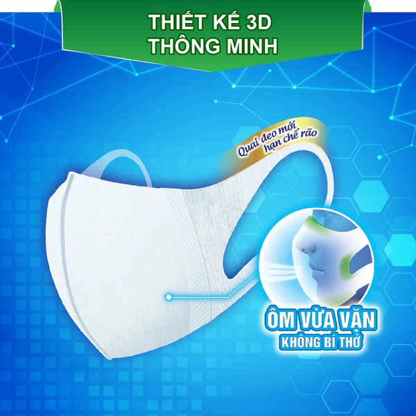  Khẩu trang Unicharm 3D Mask High Block siêu bảo vệ size M hộp 100 miếng 