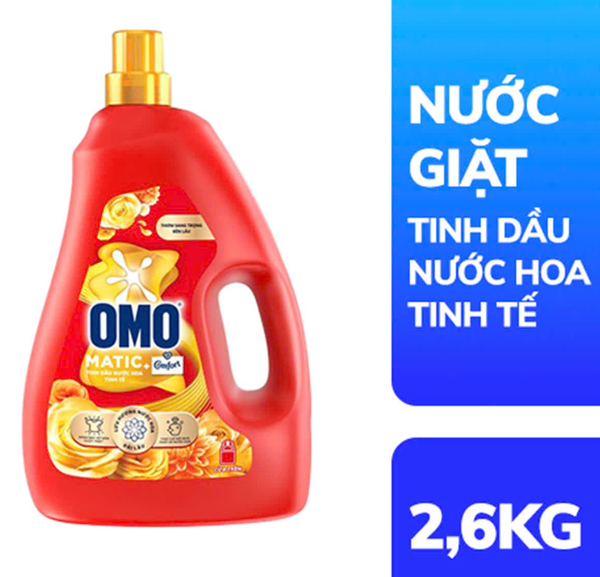  Nước giặt Omo Matic Can 2.6-2.7 Kg  oải hương/ nước hoa tinh tế/ sạch thơm vượt trội 