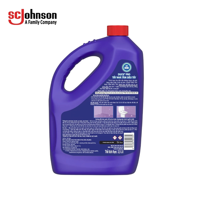  DUCK Tẩy Rửa Nhà Tắm Siêu Tẩy Pro Diệt 99,9% Vi Khuẩn, Tẩy Sạch Vết Bẩn 3500ml 