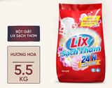  Bột giặt Lix Sạch Thơm hương hoa khử mùi hôi, ẩm mốc dùng cho giặt tay và giặt máy 2-5.5kg 