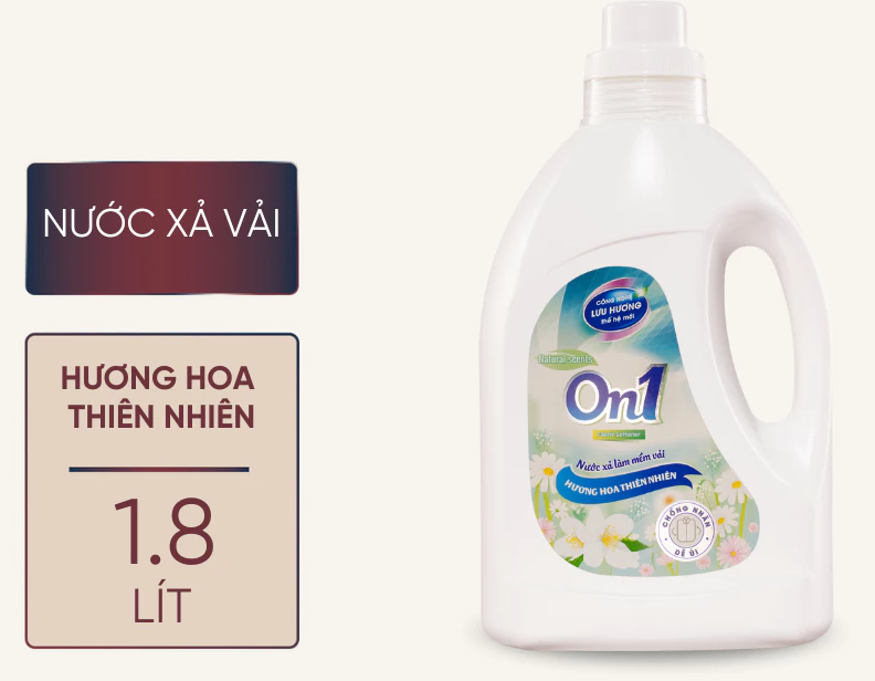  Nước xả vải ON1 hương hoa thiên nhiên nhiều dung tích 1,8L- 2.2L-3.2L - xả quần áo lưu hương trên từng sợi vải 