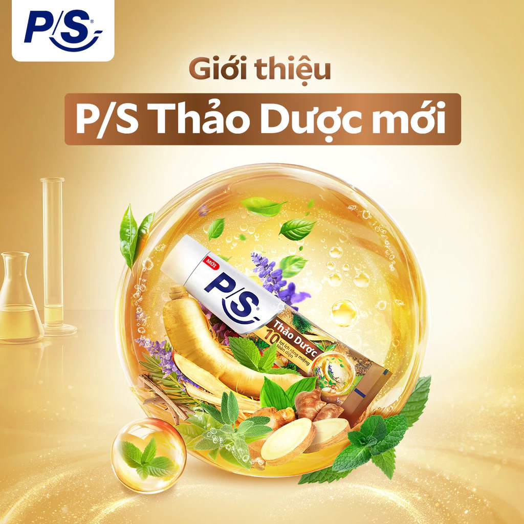  Kem đánh răng P/S Thảo Dược 100-150g, cho 10 lợi ích toàn diện, như giảm ê buốt, trắng răng, hơi thở thơm mát 