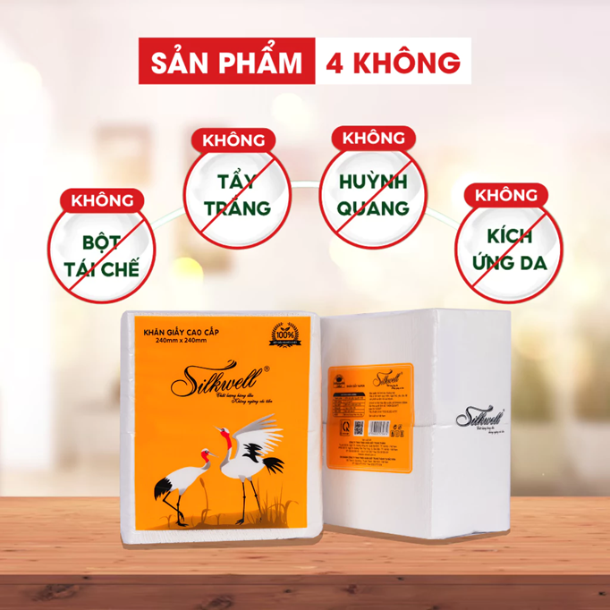  Giấy ăn 1kg Silkwell Sếu HÀNG CAO CẤP khổ 240mm Chính hãng siêu dai thấm hút tốt 