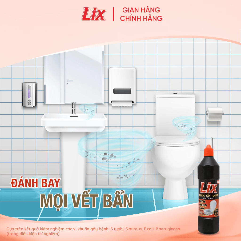  Nước tẩy bồn cầu, toilet Lix 1 kg khử mùi hôi, sạch mảng bám, sạch khuẩn 