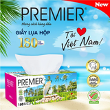  Khăn giấy lụa đa năng PREMIER Tôi Yêu Việt Nam, 2 lớp – 100% bột giấy nguyên sinh, không chất tẩy, 180 tờ/hộp 