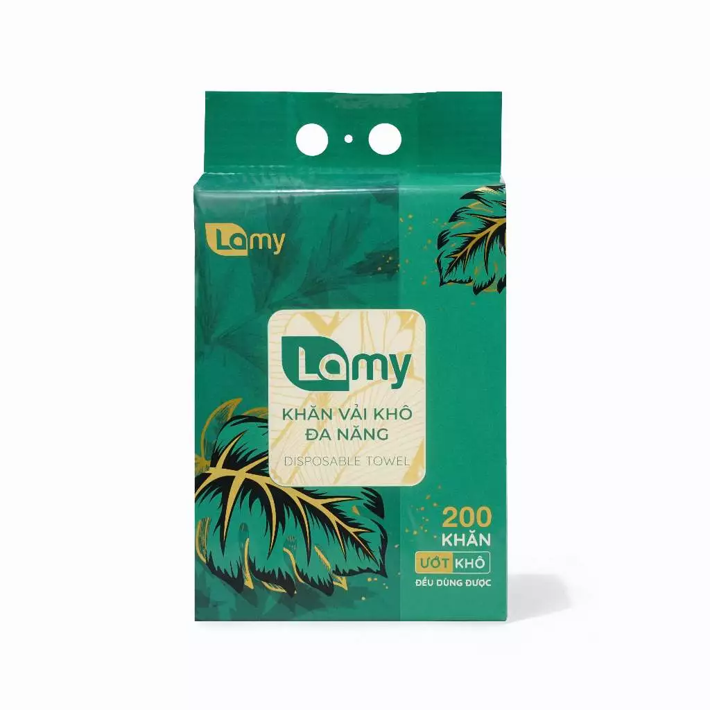  Khăn vải rút khô đa năng Lamy túi 200 tờ không mùi 