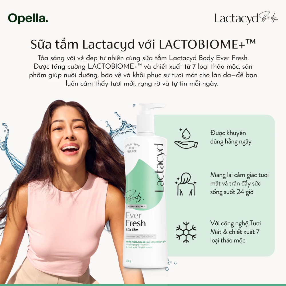  Sữa tắm Lactacyd Ever Fresh mang lại làn da thơm mát và tràn đầy sức sống đến 24 giờ 