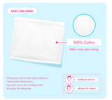  Bông Tẩy Trang Cotton POP-PUF Mềm Mịn, Có Thể Tách Lớp  50 Miếng/Hộp, 6*8cm/Miếng 