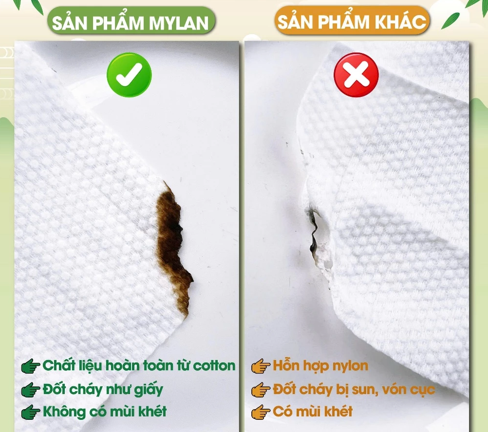  Khăn Cotton Đa Năng MyLan Nhũ Cam Cao Cấp 60 Tờ/ Khổ Giấy 200x200mm 
