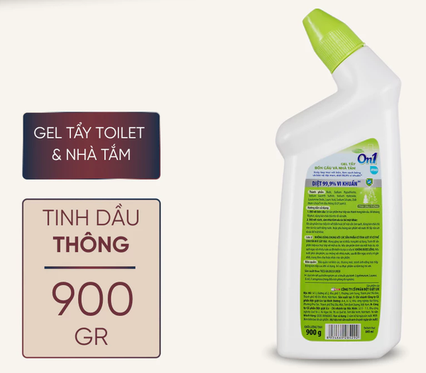  Gel tẩy bồn cầu và nhà tắm On1 500-900g giúp diệt khuẩn 99,9 %, tẩy ố, làm trắng nhà tắm, bồn cầu hiệu quả 