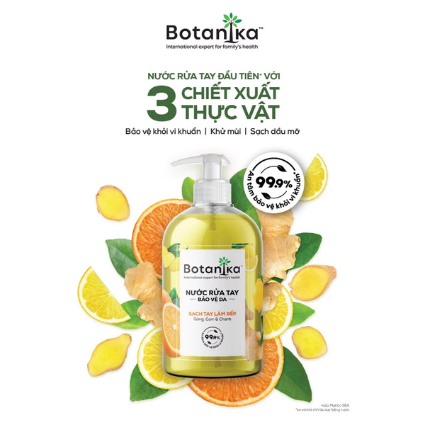  Nước rửa tay Botanika Mềm mịn/Làm bếp 500ml 