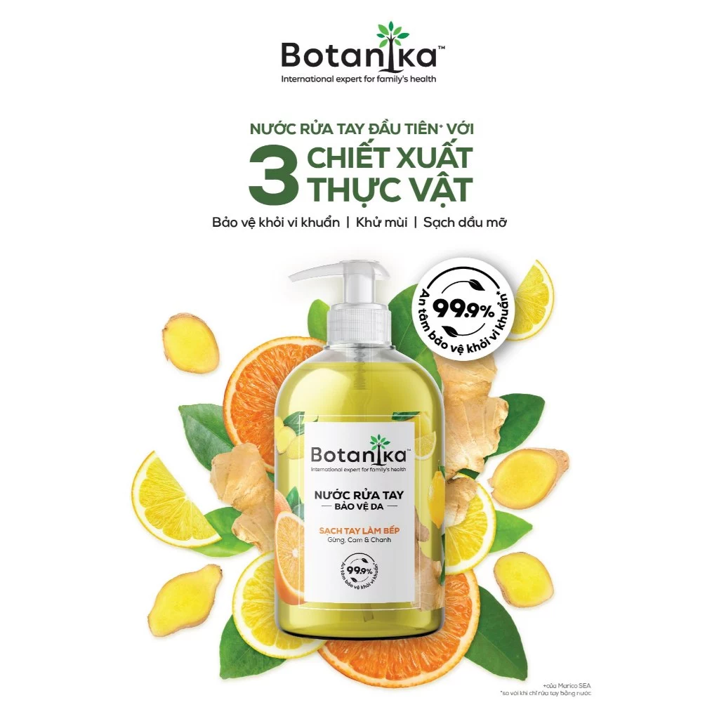  Nước rửa tay Botanika Mềm mịn/Làm bếp 500ml 