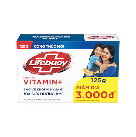  Xà phòng Lifebuoy Vitamin+ Bảo vệ vượt trội & chăm sóc da với tinh chất sữa 125g 