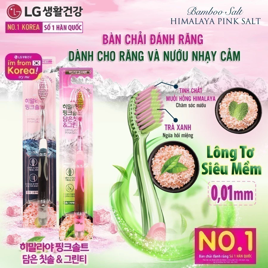  Bàn Chải Đánh Răng Bamboo salt Lông Siêu Mềm Êm Nướu, Sạch Răng 