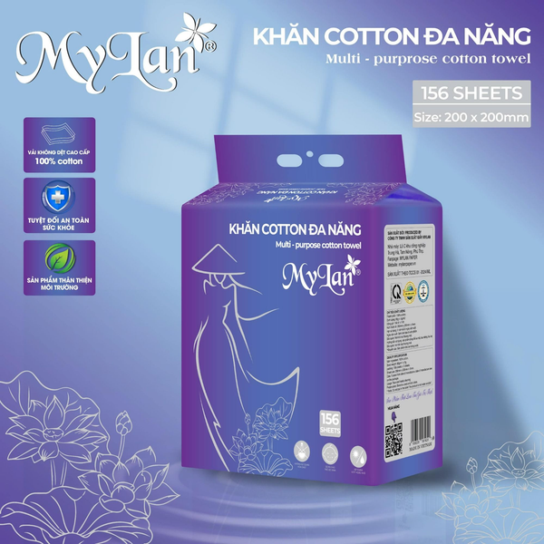  Khăn cotton đa năng Mylan 156 tờ/dây 
