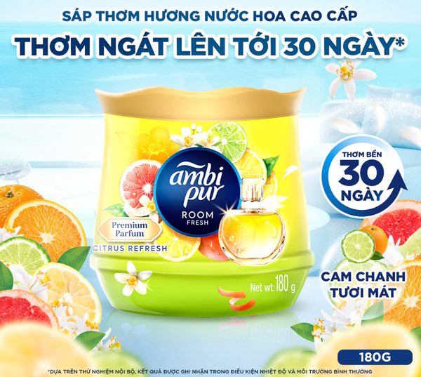  Sáp Thơm Phòng AMBI PUR Hương Nước Hoa Cao Cấp Nhiều Mùi Hương Hộp 180g 
