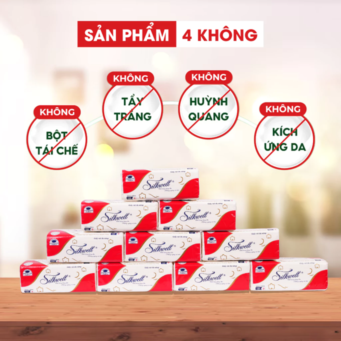  Giấy lau đa năng Silkwell 100 tờ đặc biệt siêu dai, khăn lau bếp sạch dầu mỡ chuyên dụng hàng chính hãng 