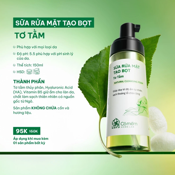  [SET QUÀ TẶNG] Sữa Rửa Mặt Tơ Tằm Và Bộ 5 Miếng Mặt Mạ Cấp Ẩm 