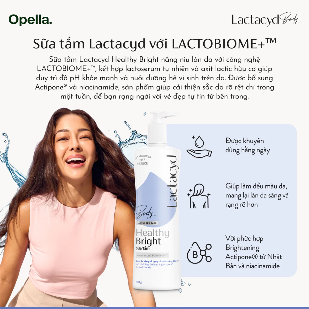  Sữa tắm Lactacyd Healthy Bright làm đều màu da, mang lại làn da sáng khỏe, rạng rỡ và tự tin 