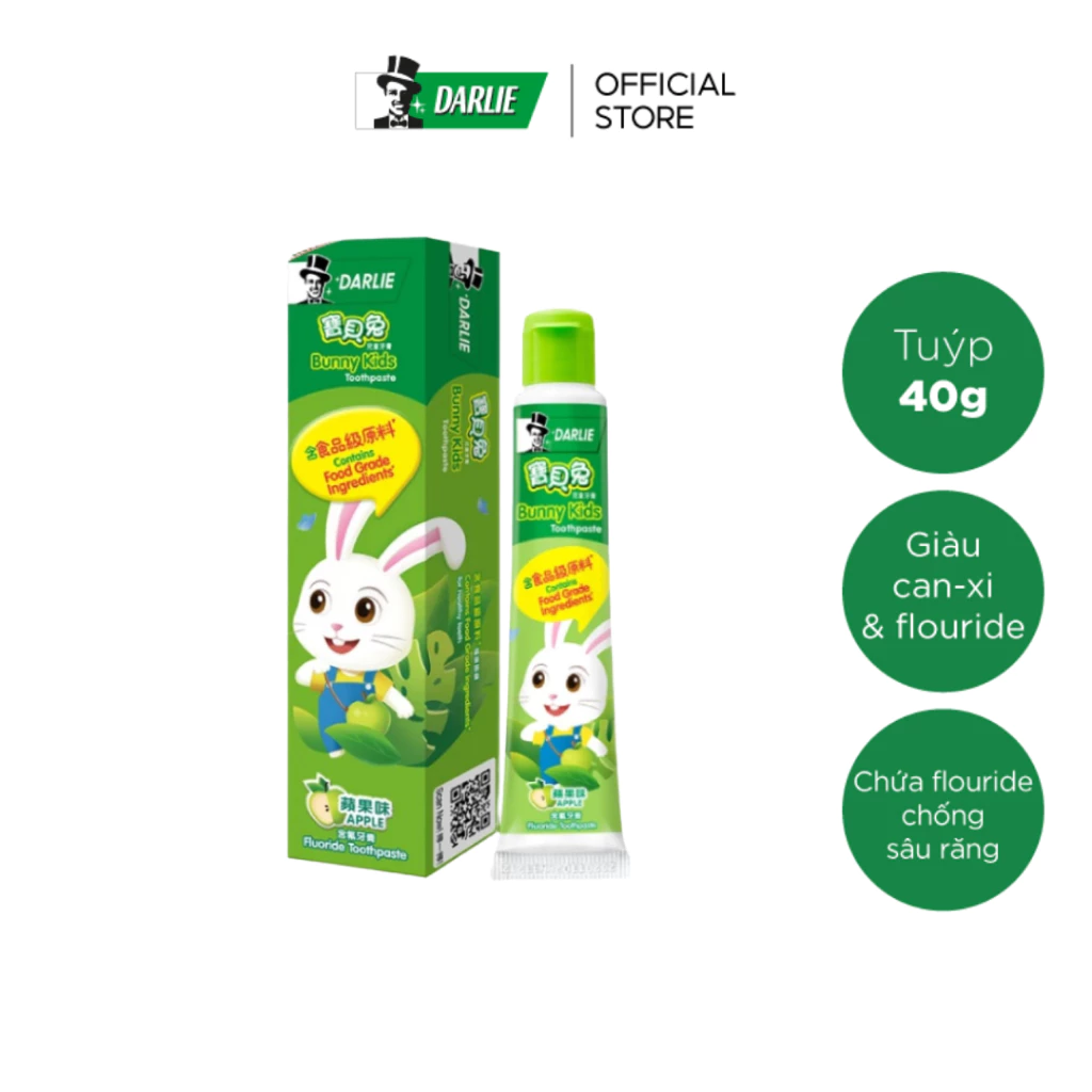  Kem Đánh Răng Darlie Ngừa Sâu RăngTrẻ Em Hương Táo 40g 
