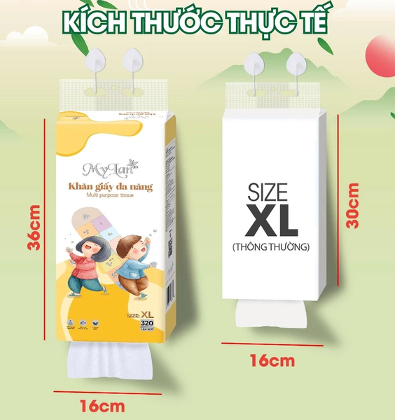  Khăn Giấy Khô Đa Năng Rút Đáy MyLan Dày Dai Mềm Mịn Thấm Hút Tốt Phiên Bản Dân Gian 320 Lần Rút 