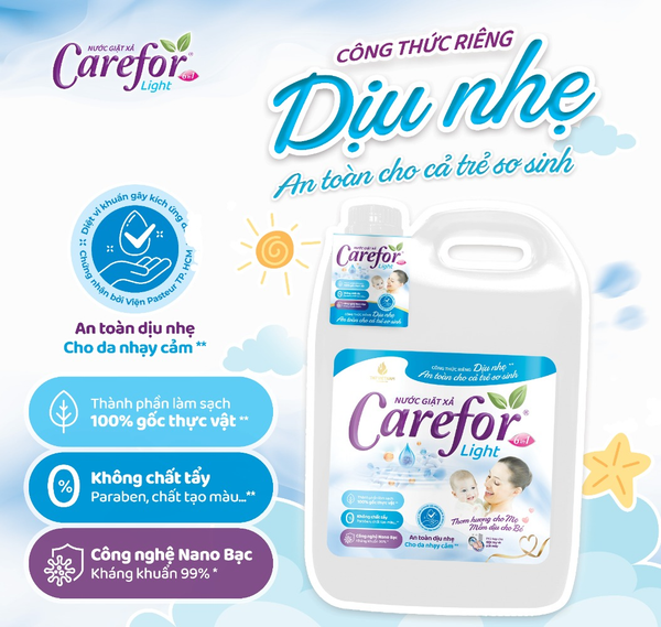  Nước giặt xả dịu nhẹ Carefor Light 5000ml 