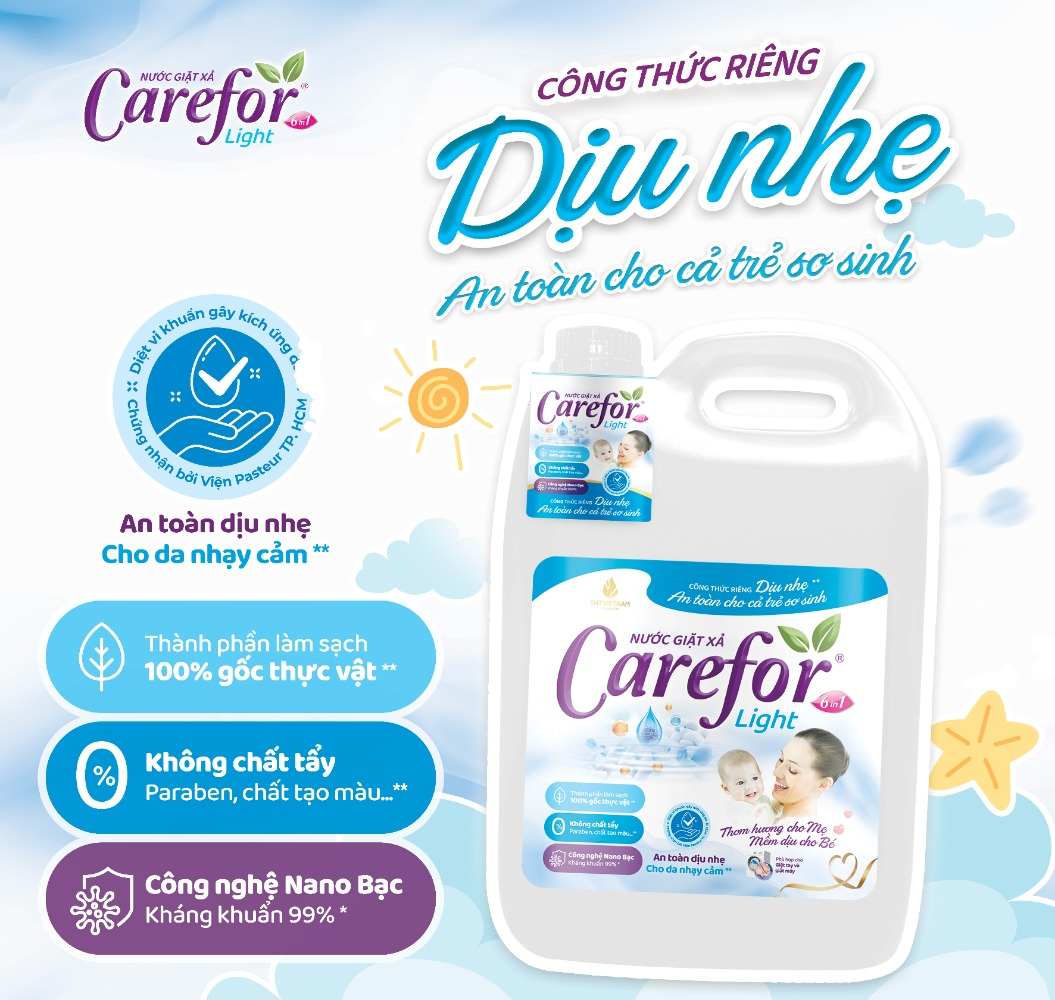  Nước giặt xả dịu nhẹ Carefor Light 5000ml 
