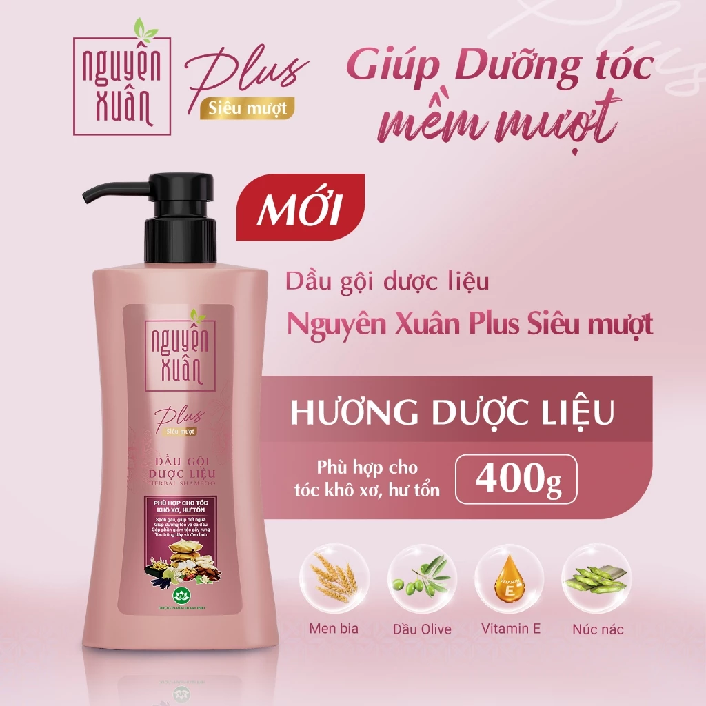  Dầu gội dược liệu Nguyên Xuân Plus siêu mượt 400g 