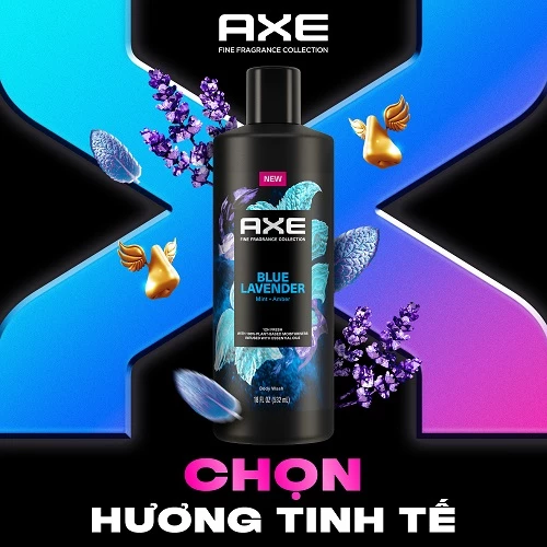  Sữa Tắm Nước Hoa Nam Cao Cấp Axe Thơm Tinh Tế 532ml 