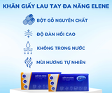  Khăn GIấy Lau Tay Đa Năng Rút Elene 100 Tờ 2 Lớp Thấm Hút Tốt, Tiện Lợi, An Toàn 
