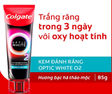  Kem Đánh Răng Colgate trắng răng TRONG 3 NGÀY Optic White O2 với Oxy Hoạt Tính 85g/ tuýp 