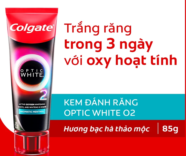  Kem Đánh Răng Colgate trắng răng TRONG 3 NGÀY Optic White O2 với Oxy Hoạt Tính 85g/ tuýp 