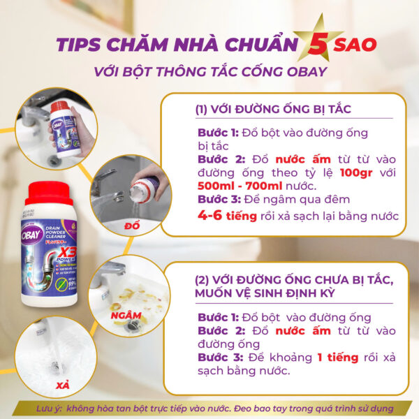  Bột thông tắc cống Obay 250 gram 