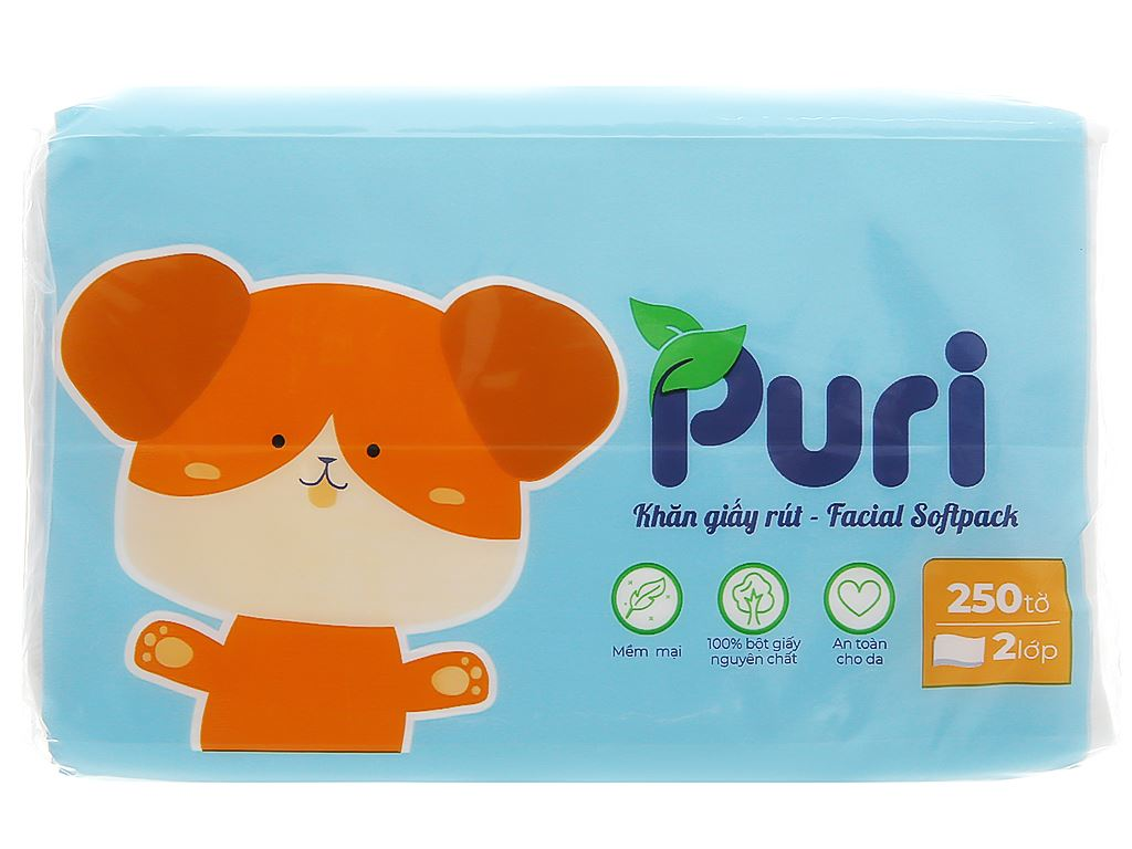  Khăn giấy rút Puri 2 lớp 250 tờ 