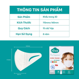  Khẩu Trang 3D Trẻ Em NIVA Hộp 15 Cái Cấu Trúc 3 Lớp Ngăn Bụi Mịn Kháng Khuẩn Cao Cấp Cho Bé Từ 1-6 Tuổi 