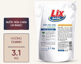  Nước rửa chén Lix Basic hương chanh 3.1kg 