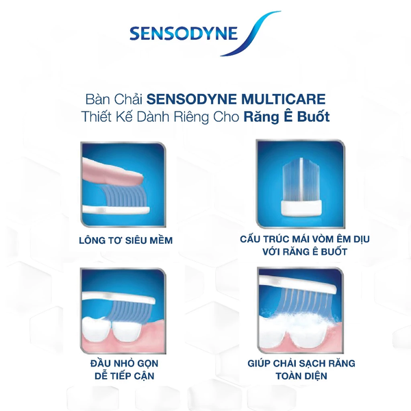  Bàn chải đánh răng SENSODYNE Multicare Soft với lông bàn chải mềm, làm sạch răng toàn diện, bảo vệ nướu 