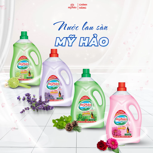  Nước Lau Sàn Thiên Nhiên An Toàn Mỹ Hảo Sạch Bóng Thơm Mát Bình 3.6 KG 