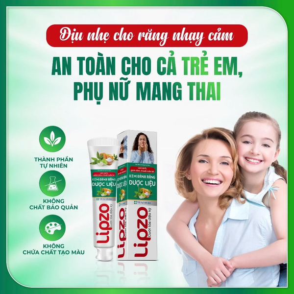  Kem Đánh Răng Dược Liệu Lipzo Tuýp 110g Từ 6 Loại Dược Liệu Thiên Nhiên Vị Ngọt Thơm Bảo Vệ Nướu Lợi 