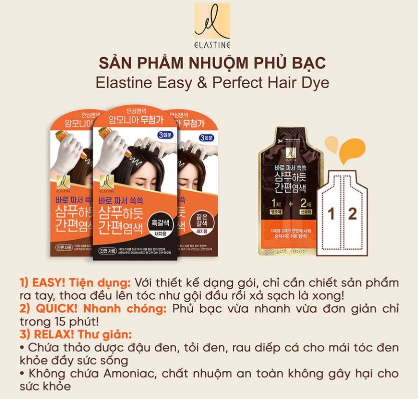  Kem nhuộm phủ bạc Elastine Easy and Perfect 60g 
